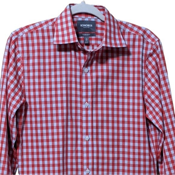 Bonobos wrinkle free tailored slim fit business dress shirt button front 15/34 - Picture 8 of 8